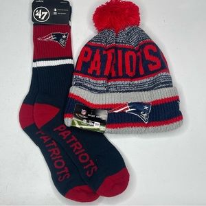 NFL New England Patriots beanie hat and socks